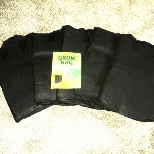 Lot of Five 20 Gallon Black Grow Bags Non-Woven Plant Fabric Pots Garden Planter